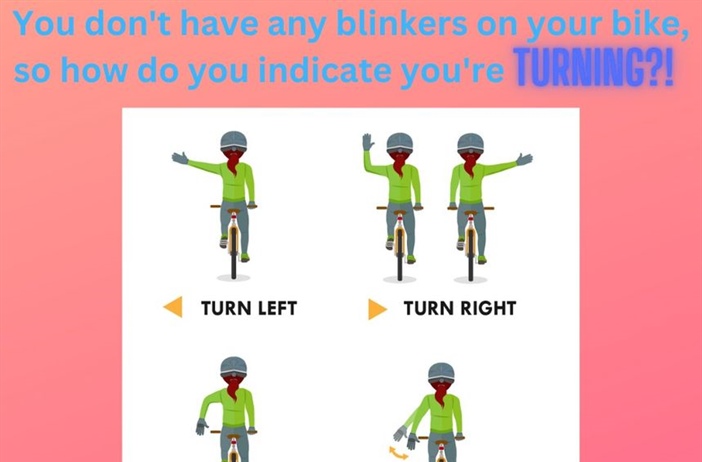 If you see a bicyclist (or motorcycles, mopeds, UTVs) using hand signals, do you know what they mean? If you're riding, do you k...