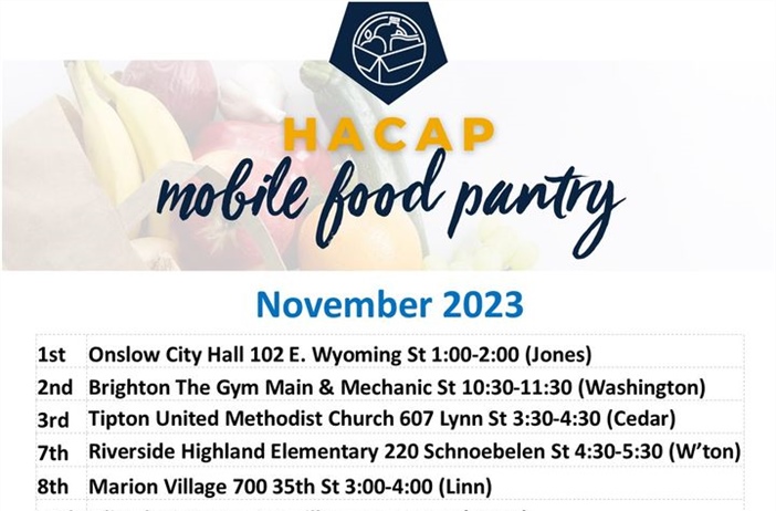 HACAP's Mobile Food Pantry is truckin' along in November 🚛