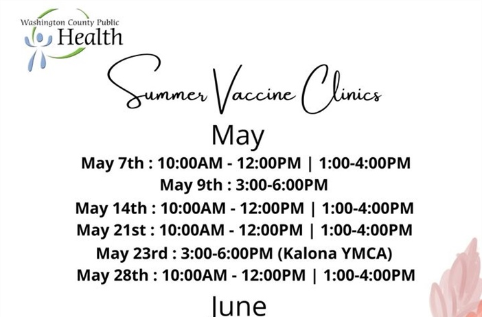 Call us to schedule your child's next immunization appointment.  Clinic dates for May and June below.