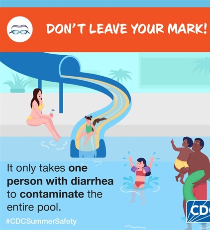Even in chlorinated water, one accident with diarrhea can contaminate a large pool