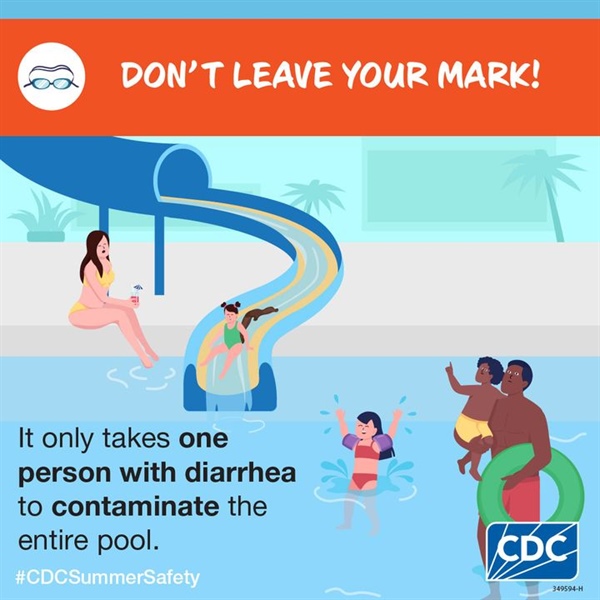 Even in chlorinated water, one accident with diarrhea can contaminate a large pool