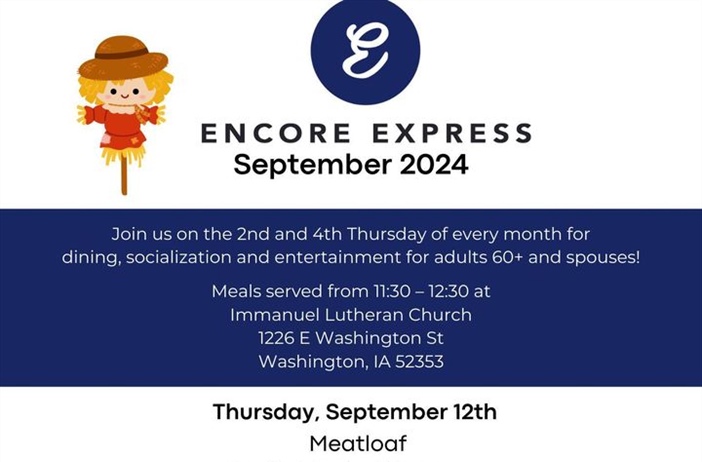 Enjoy a meal, socialization and entertainment at Encore Express on September 12th & 26th!