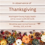 Happy Thanksgiving from all of us at Washington County Public Health!