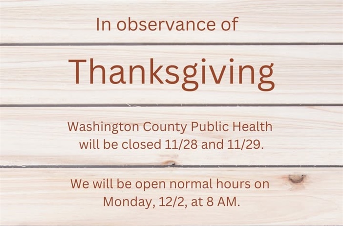 Happy Thanksgiving from all of us at Washington County Public Health!