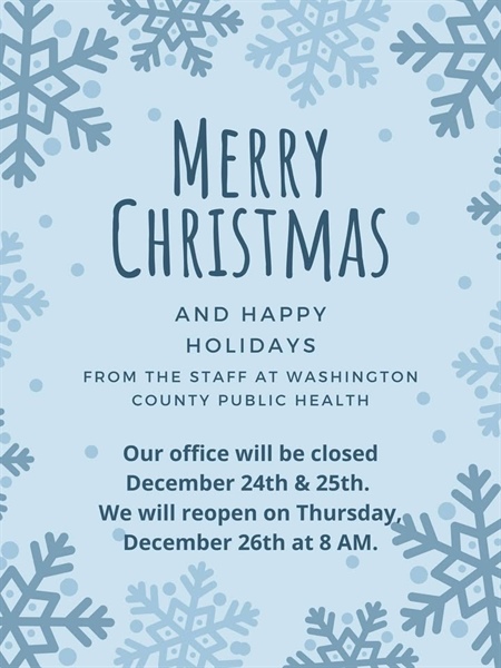 🎄✨ Merry Christmas and Happy Holidays from all of us at Washington County Public Health!