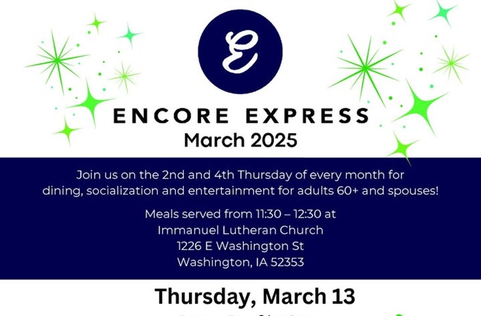 Enjoy a meal, socialization and entertainment at Encore Express during March!