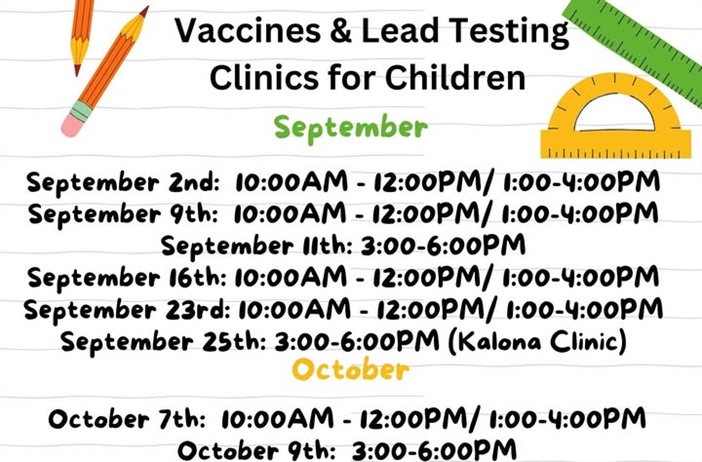 Here is our September & October schedule for our Vaccines for Children (VFC) program and our Vaccines for Adults (VFA) program!