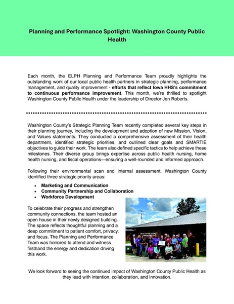 ✨ Spotlight on Washington County Public Health ✨