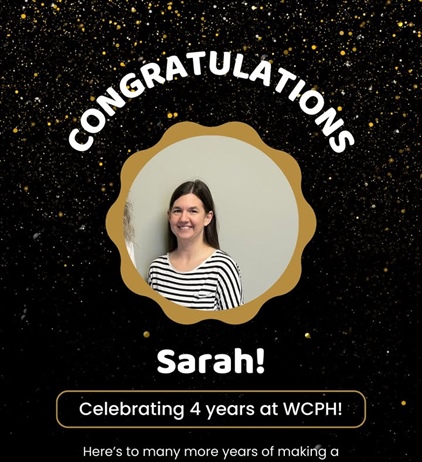 🎉🎊 Happy 4-Year Workaversary, Sarah!