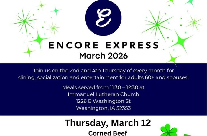 Enjoy a meal, socialization and entertainment at Encore Express during March!
