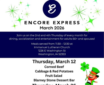 Enjoy a meal, socialization and entertainment at Encore Express during March!
