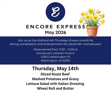 Enjoy a meal, socialization and entertainment at Encore Express during May💐