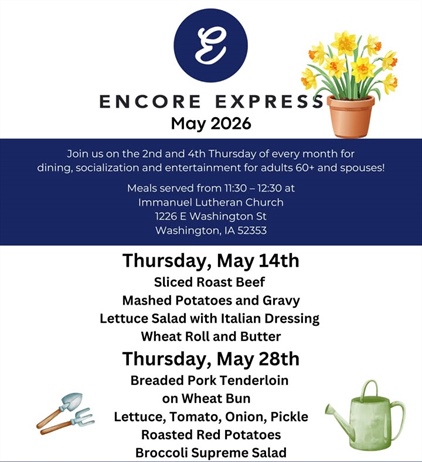 Enjoy a meal, socialization and entertainment at Encore Express during May💐