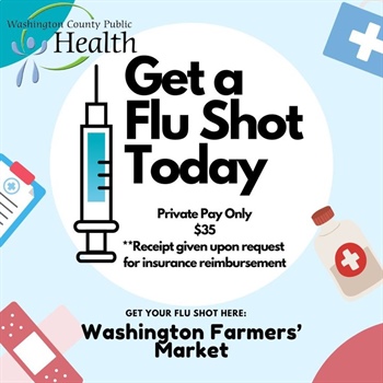 We couldn't be more excited to offer the flu shot at TODAY'S Washington Farmers' Market!!