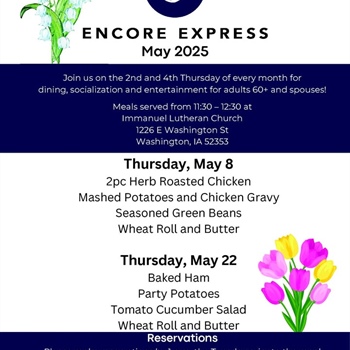 Enjoy a meal, socialization and entertainment at Encore Express during May!