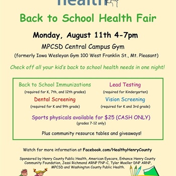 📚🩺 Back to School Health Fair – Mt