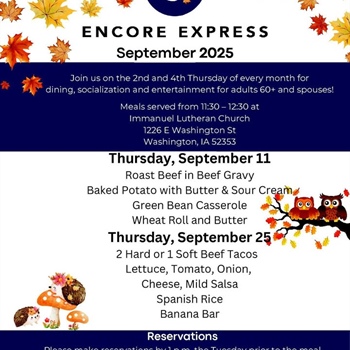 Enjoy a meal, socialization and entertainment at Encore Express during September!