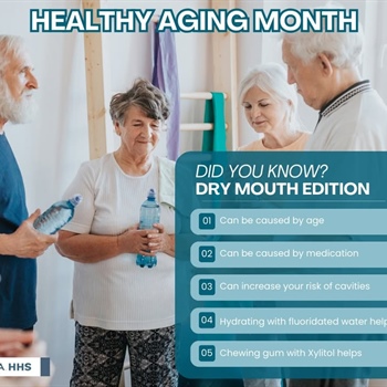It's Healthy Aging Month - One oral health concern that many people experience as they age is dry mouth🦷