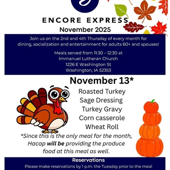 Enjoy a meal, socialization and entertainment at Encore Express during November!