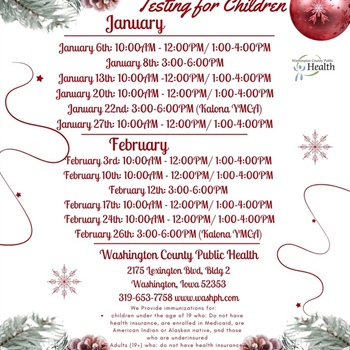 Here is the February schedule for our Vaccines for Children (VFC) program and our Vaccines for Adults (VFA) program!