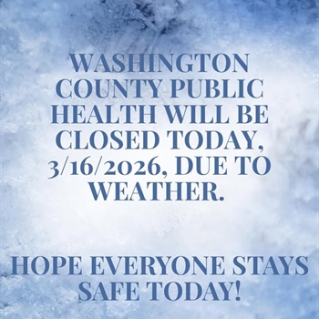 WCPH will be closed today, 3/16/2026, due to weather!
