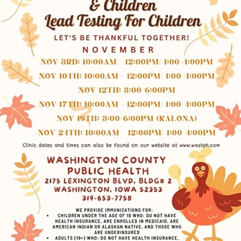 The November schedule for our Vaccines for Children (VFC) program and our Vaccines for Adults (VFA) program is here!